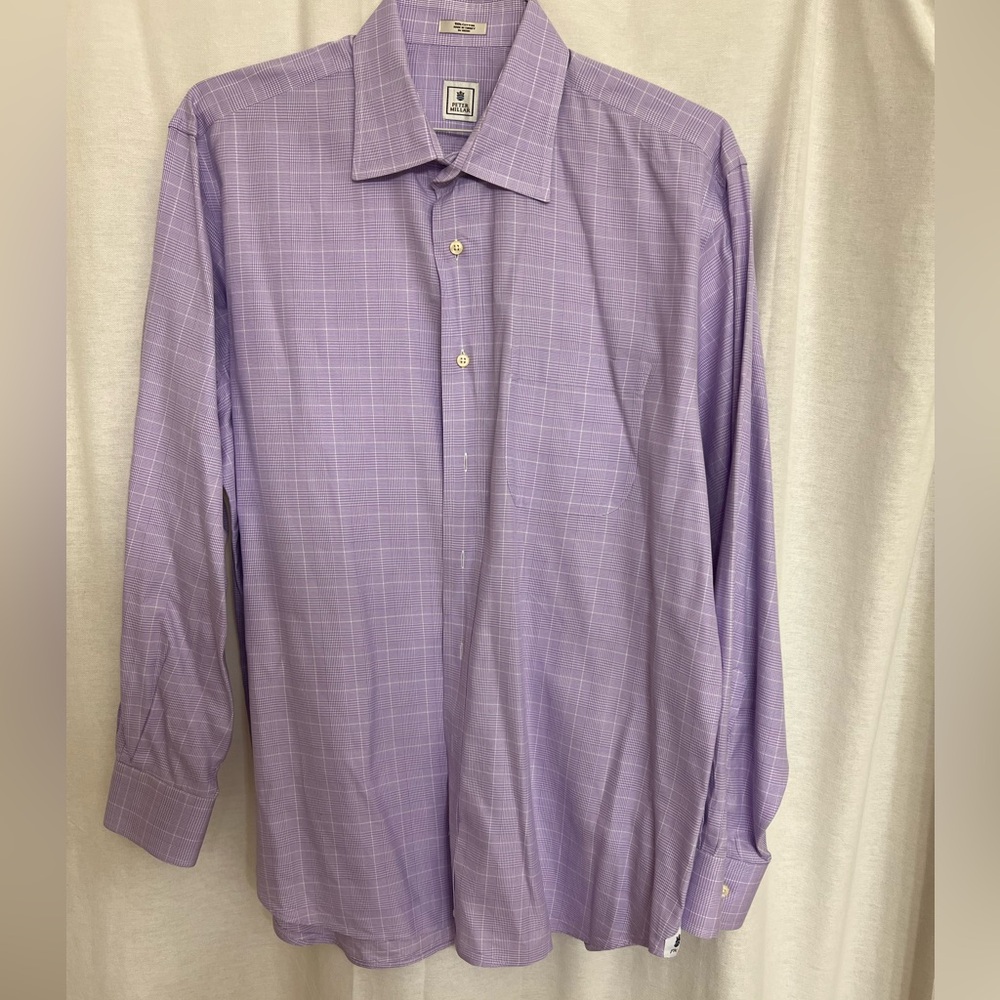Peter Millar Purple Checkered Shirt